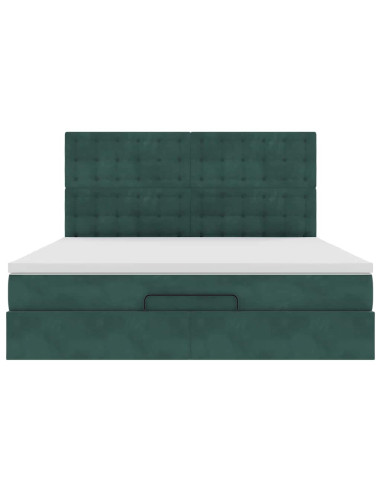 Struttura Letto Pouf con Materassi 160x200 cm Velluto