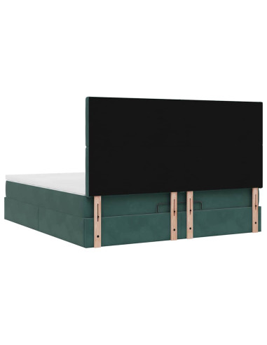 Struttura Letto Pouf con Materassi 160x200 cm Velluto