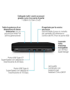 HP Elite Mini 805 G8 Desktop PC AMD Ryzen™ 7 5700GE 1 TB SSD Windows 11 Pro Mini PC Nero 2