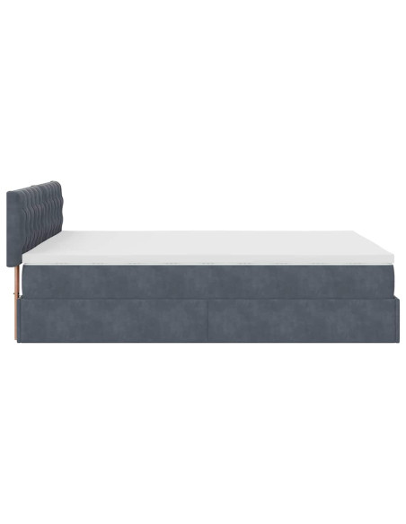 Struttura Letto Pouf con Materasso 140x200 cm in Velluto