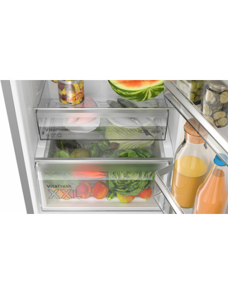 Bosch Serie 4 KGN397LDF Frigorifero combinato da libera installazione 203 x 60 cm Metal look Classe D