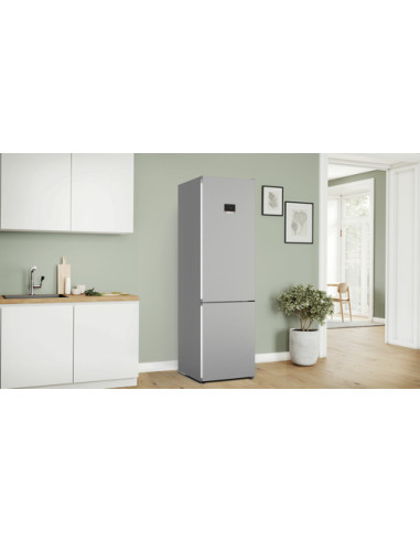 Bosch Serie 4 KGN397LDF Frigorifero combinato da libera installazione 203 x 60 cm Metal look Classe D