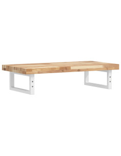 Ripiano a Parete per Lavabo in Acciaio e Massello di Acacia