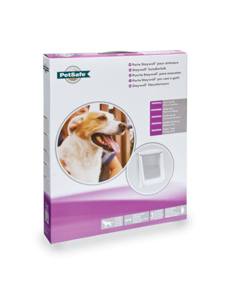 PetSafe Porta per Animali a 2 Direzioni 760 Grande 35,6x30,5 cm Bianca
