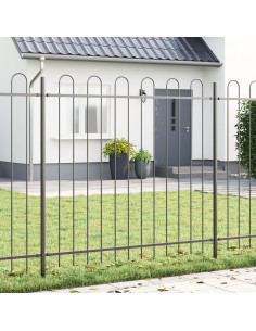 Recinzione per Giardino 3 pcs Grigio 5,1 x 1,5 m