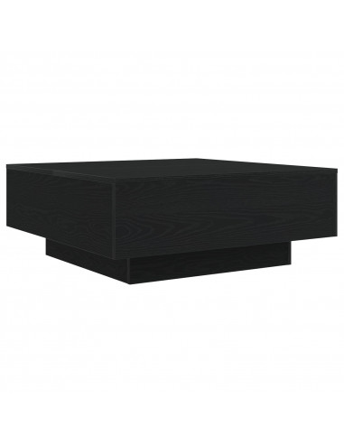 Tavolino da caffè  con luci LED Finitura in rovere nero 80x80x31 cm