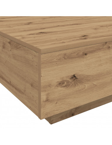 Tavolino da caffè  con luci LED Quercia Artigianale 85x55x31 cm