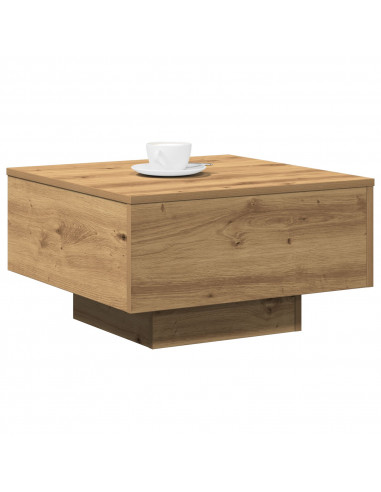 Tavolino da caffè  in rovere artigianale 55x55x31 cm in legno composito