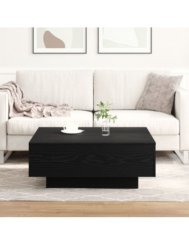 Tavolino da caffè  Nero Rovere 80x80x31 cm in Legno Ingegnerizzato