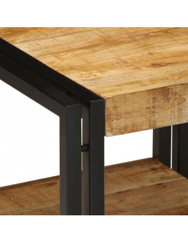Tavolino da caffè 40x50x38 cm in legno massello grezzo di mango