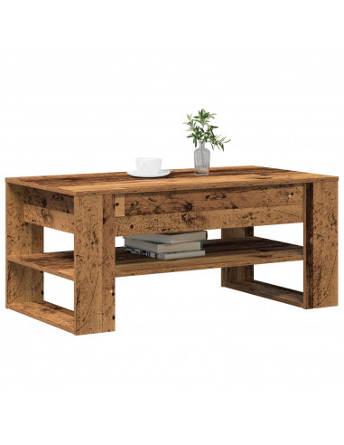 Tavolino da caffè in legno antico 102x55x45 cm in legno ingegnerizzato