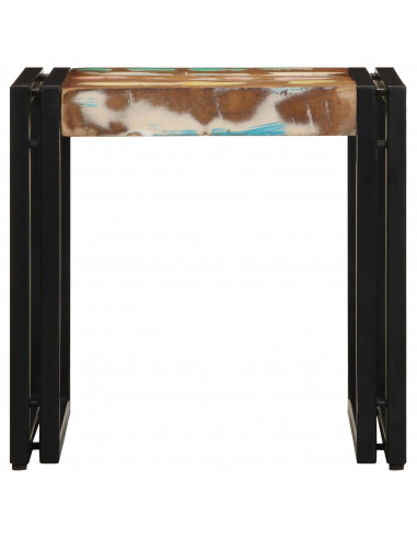 Tavolino da caffè Multicolore 40x50x38 cm Legno Massello Recuperato