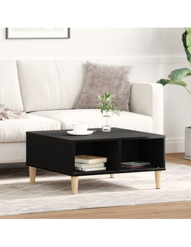 Tavolino da caffè nero in rovere 60x60x30 cm in legno composito
