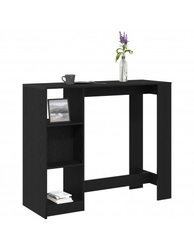 Tavolo da bar con ripiano Nero Rovere 102,5x46x103,5 cm Legno ingegnerizzato