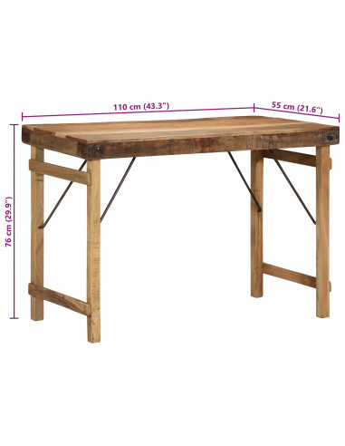 Tavolo da pranzo  110x55x76 cm in legno massello riciclato