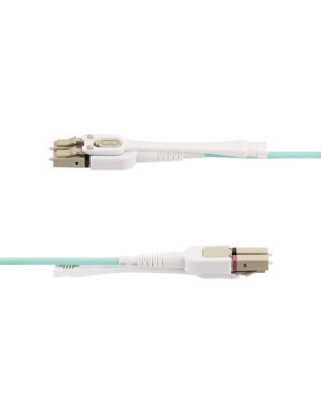 StarTech.com Cavo in fibra ottica multimodale OM4 LC a LC (UPC) con linguette push-pull, 3m, 50/125µm, Reti 100G, Insensibile a