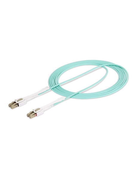 StarTech.com Cavo in fibra ottica multimodale OM4 LC a LC (UPC) con linguette push-pull, 3m, 50/125µm, Reti 100G, Insensibile a