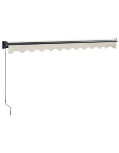 Tenda da Sole Retrattile Crema 3x2,5 m in Tessuto e Alluminio