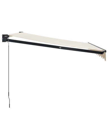 Tenda da Sole Retrattile Crema 3x2,5 m in Tessuto e Alluminio