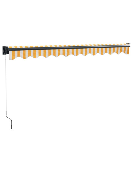 Tenda Retrattile Gialla e Bianca 3x2,5 m in Tessuto e Alluminio