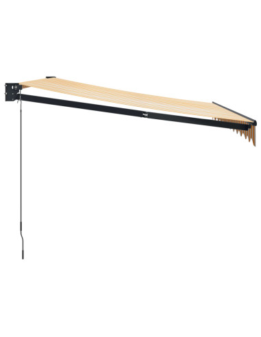 Tenda Retrattile Gialla e Bianca 3x2,5 m in Tessuto e Alluminio