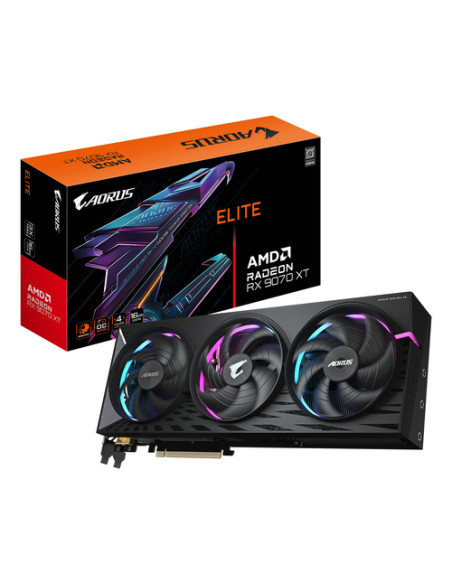 GIGABYTE AORUS Radeon RX 9070 XT ELITE 16G Scheda Grafica - 16 GB GDDR6, 256 bit, PCI-E 5.0, 3100 MHz Frequenza Base, 2 x Displa