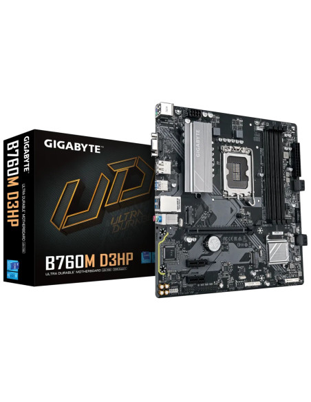GIGABYTE B760M D3HP Scheda Madre - CPU Intel Core di 14ª Generazione, VRM 4+1+1 fasi, fino a 5600 MHz DDR5, 2xPCIe 4.0 M.2, LAN