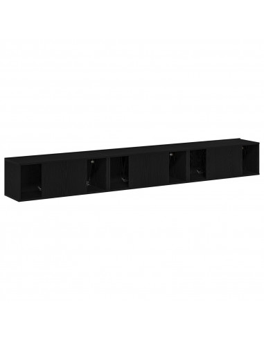 Set di Mobile TV a 3 Pezzi in Legno Ingegnerizzato Nero