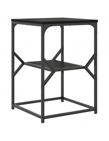 Tavolino  Nero Rovere 41x40x60 cm Legno ingegnerizzato