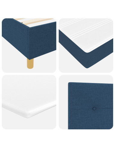 Letto a Sorgente LED con testiera Blu 90 x 200 cm Tessuto