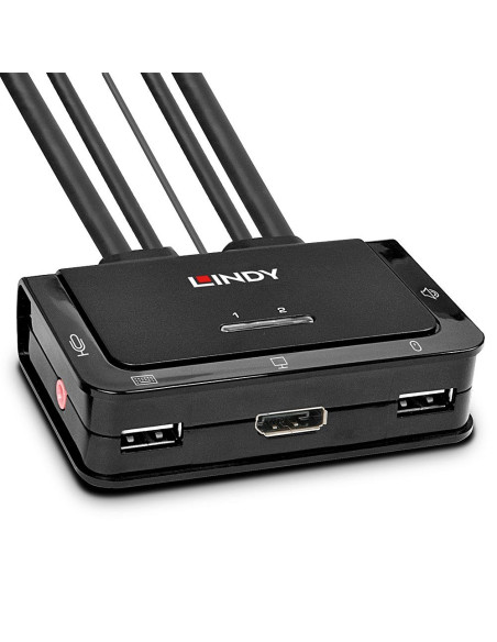 Lindy 42344 switch per keyboard-video-mouse (kvm) Montaggio rack Nero