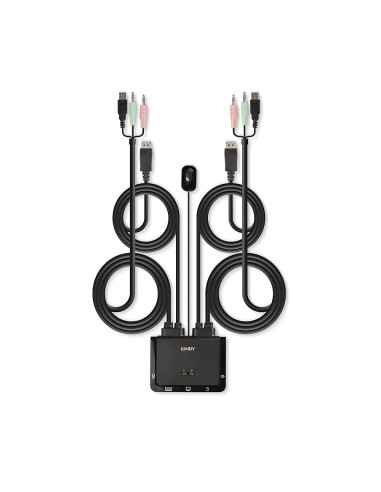 Lindy 42344 switch per keyboard-video-mouse (kvm) Montaggio rack Nero