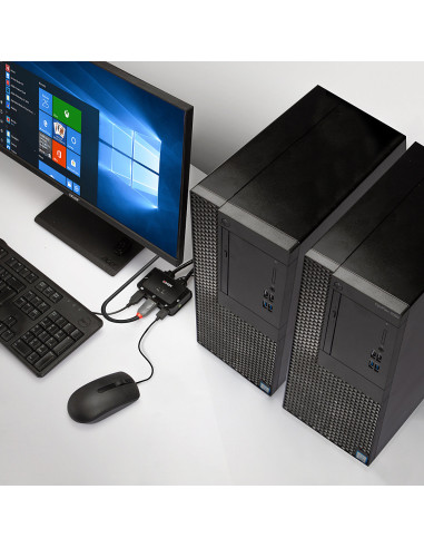 Lindy 42344 switch per keyboard-video-mouse (kvm) Montaggio rack Nero