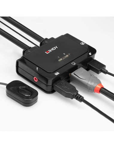 Lindy 42344 switch per keyboard-video-mouse (kvm) Montaggio rack Nero