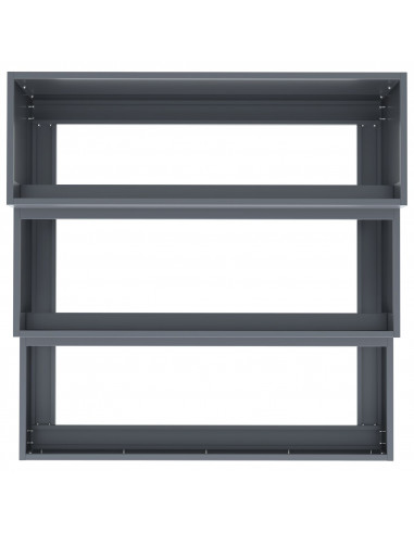 Fioriera da Giardino a 3 Livelli 90x90x35 cm Acciaio Antracite