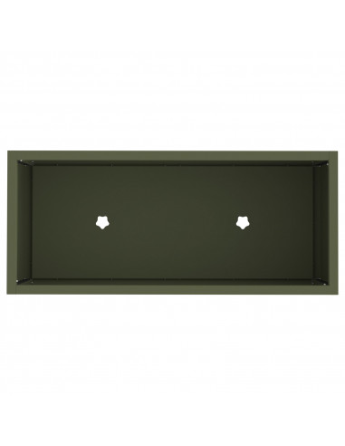 Pianterro da Giardino rialzato  60x26x45 cm Verde Oliva Acciaio