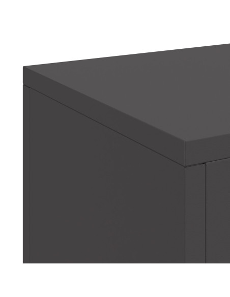 Supporto per piante 3 pcs Nero Acciaio