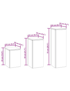 Supporto per piante 3 pcs Bianco Acciaio