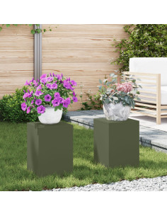 Supporto per piante 2 pcs Oliver verde 24 x 24 x 35 cm Acciaio 2