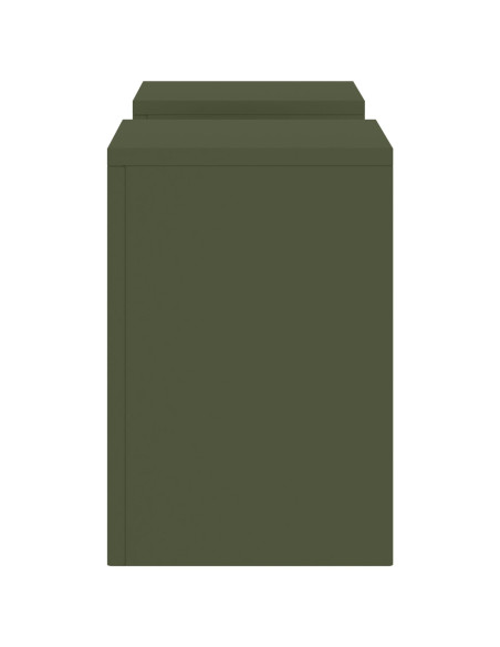 Supporti per Piante da Esterno Colonna 2 pezzi Verde Oliva 24x24x35 cm Acciaio