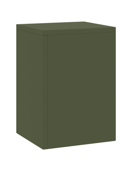 Supporti per Piante da Esterno Colonna 2 pezzi Verde Oliva 24x24x35 cm Acciaio