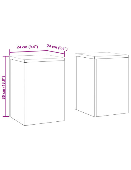 Supporto per piante 2 pcs Argento 24 x 24 x 35 cm