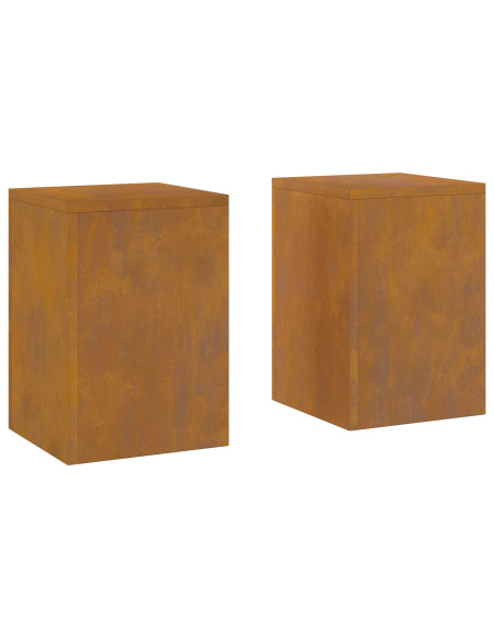Supporti per Piante da Esterno Pillar 2 pz 24x24x35 cm Acciaio Resistente alle Intemperie