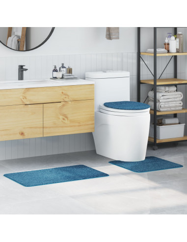 Set di 3 tappetini da bagno vitaXL Blu in Polipropilene Antiscivolo