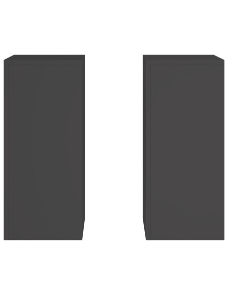 Supporti per Piante da Esterno Pilastro 2 pezzi Nero 24x24x55 cm Acciaio