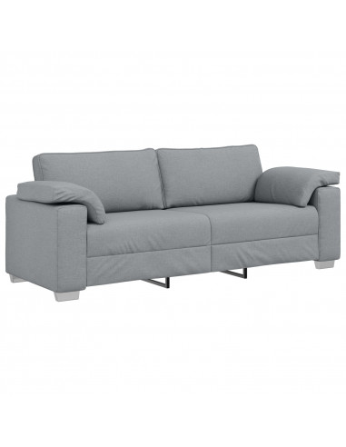 Set di divani a 2 pezzi con cuscini in tessuto grigio chiaro