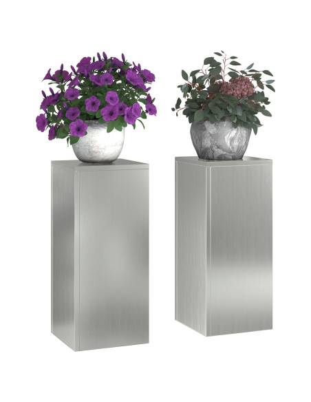 Supporti per Piante da Giardino Pillar 2 pezzi 24x24x55 cm Acciaio Zincato