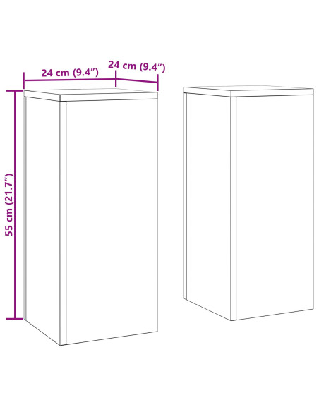 Supporto per piante 2 pcs Ruggine 24 x 24 x 55 cm