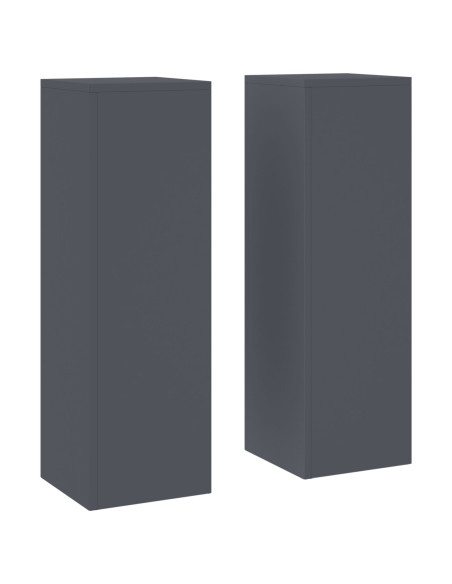 Supporti per Piante da Esterno Colonna 2 pz Antracite 24x24x75 cm Acciaio