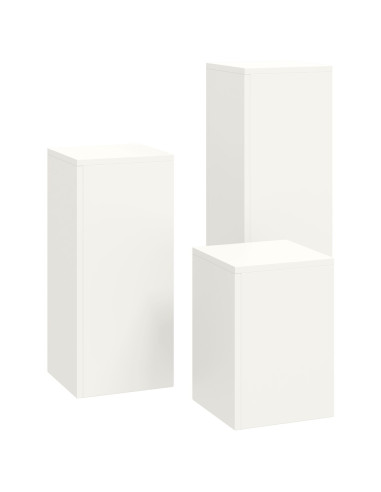 Supporto per piante 3 pcs Bianco Acciaio